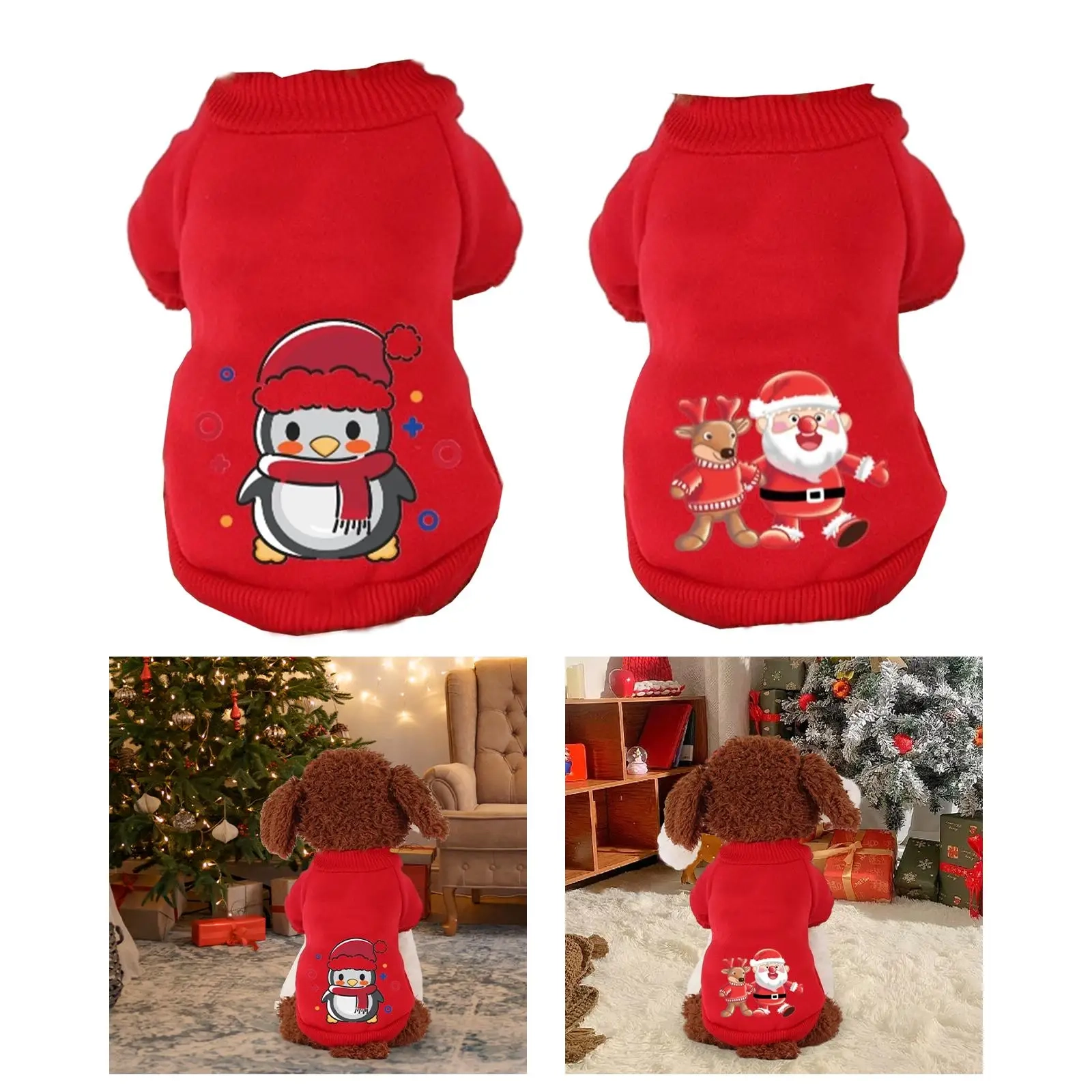 Christmas Puppy Dog Hoodie Pet Clothes Cat Puppy Outfits for Small Dogs Cats