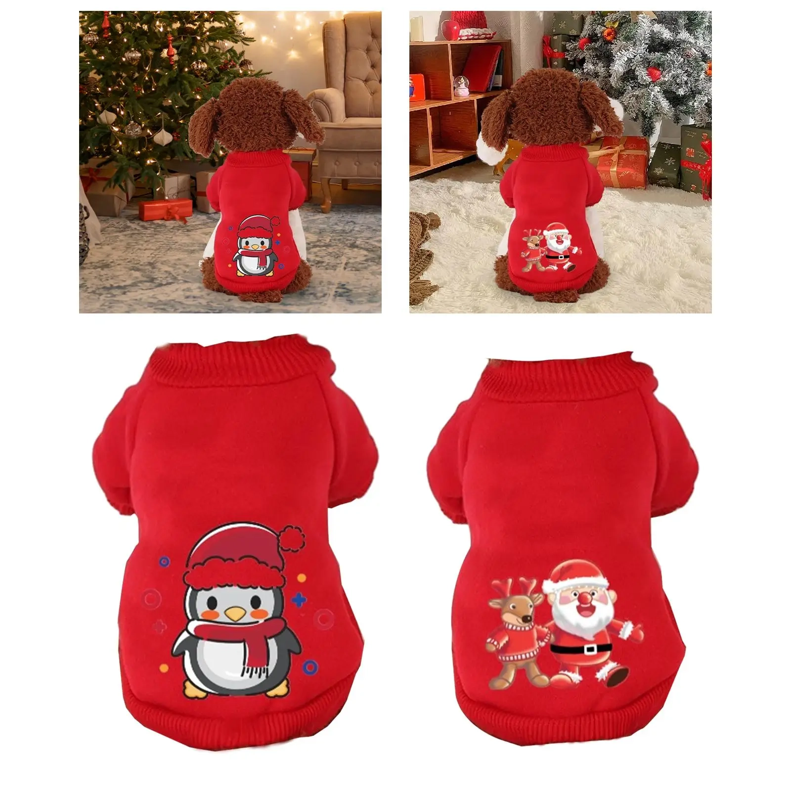 Christmas Puppy Dog Hoodie Pet Clothes Cat Puppy Outfits for Small Dogs Cats